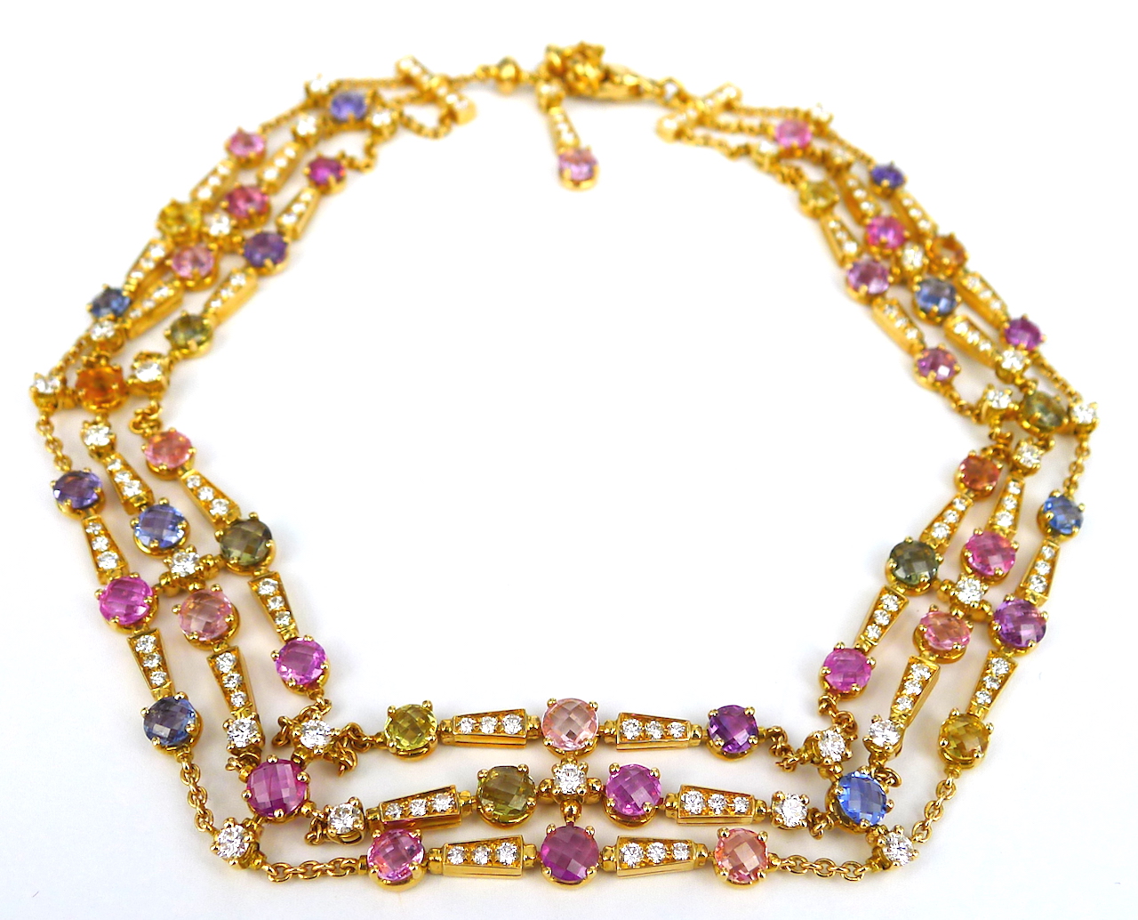 Bvlgari 18K Gold Gemstone and Diamonds Necklace | GR Luxury-Singapore ...